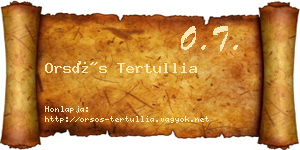 Orsós Tertullia névjegykártya